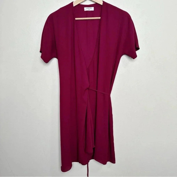 Aritzia Babaton  Womens Xsmall Wrap Burgundy Wallace Dress - Picture 2 of 13